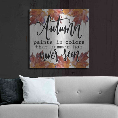Luxe Metal Art 'Autumn Paints In Colors' by Fearfully Made Creations, Metal Wall Art,36x36