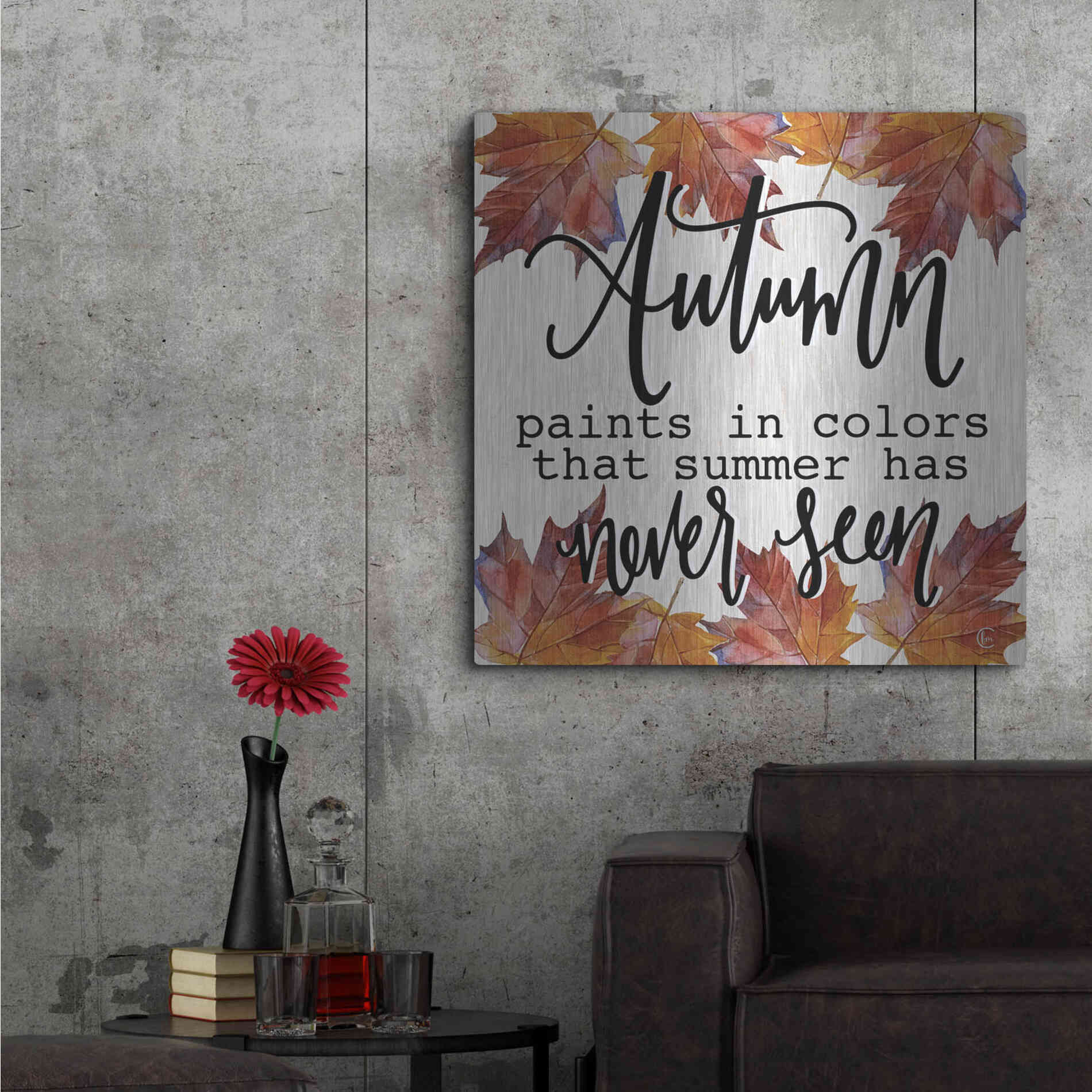 Luxe Metal Art 'Autumn Paints In Colors' by Fearfully Made Creations, Metal Wall Art,36x36