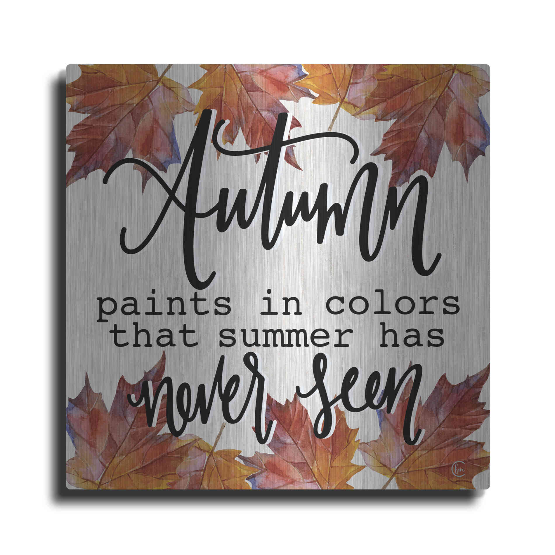 Luxe Metal Art 'Autumn Paints In Colors' by Fearfully Made Creations, Metal Wall Art