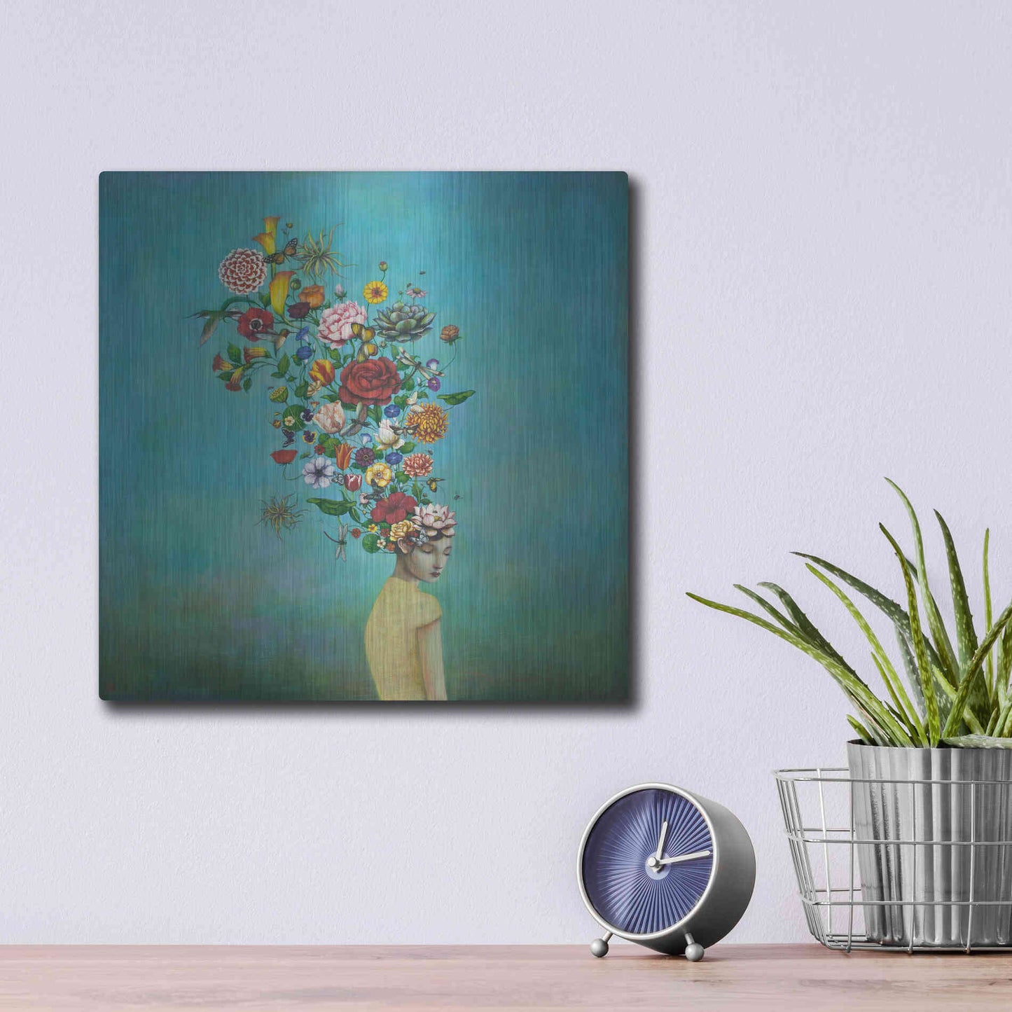 Luxe Metal Art 'A Mindful Garden' by Duy Huynh, Metal Wall Art,12x12