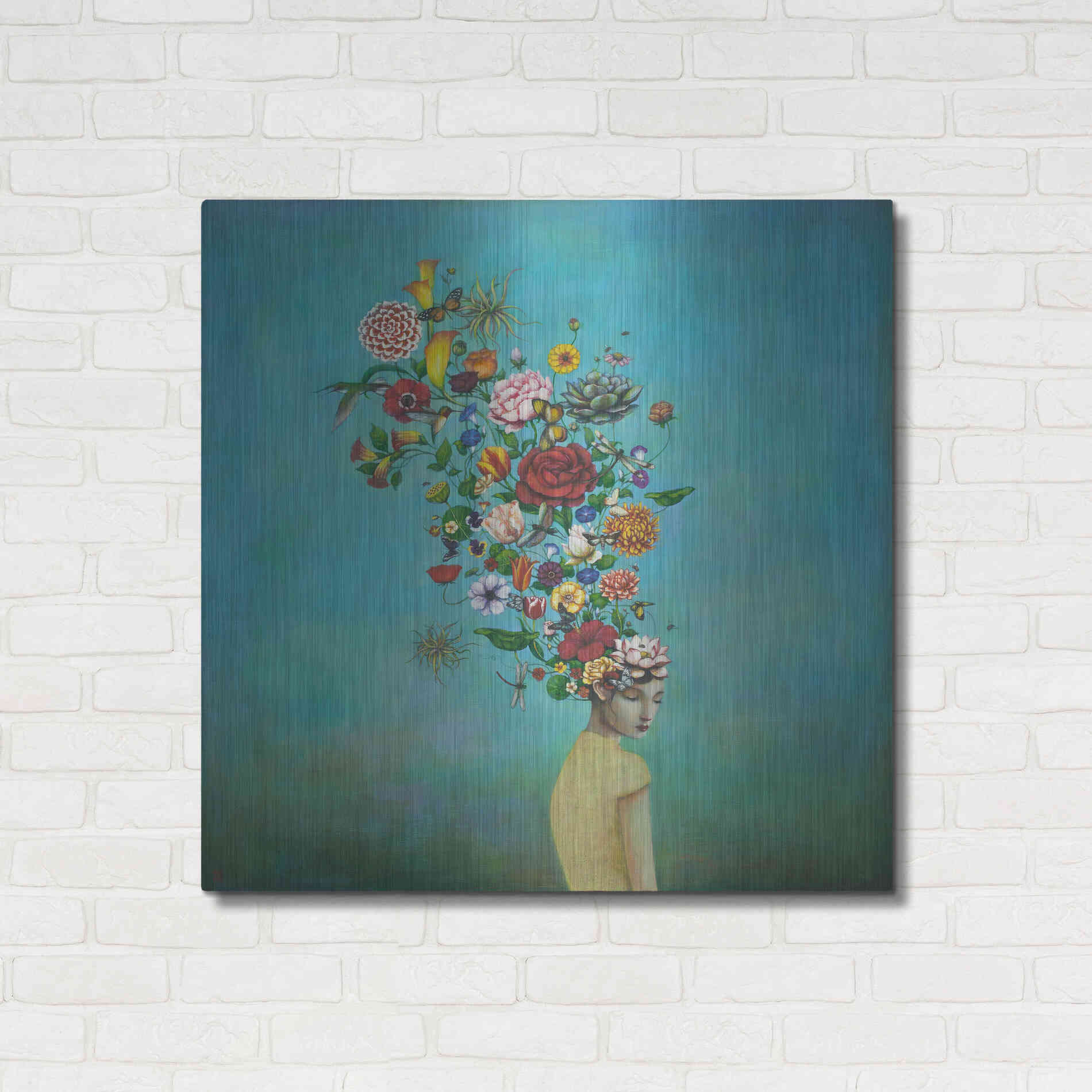 Luxe Metal Art 'A Mindful Garden' by Duy Huynh, Metal Wall Art,36x36