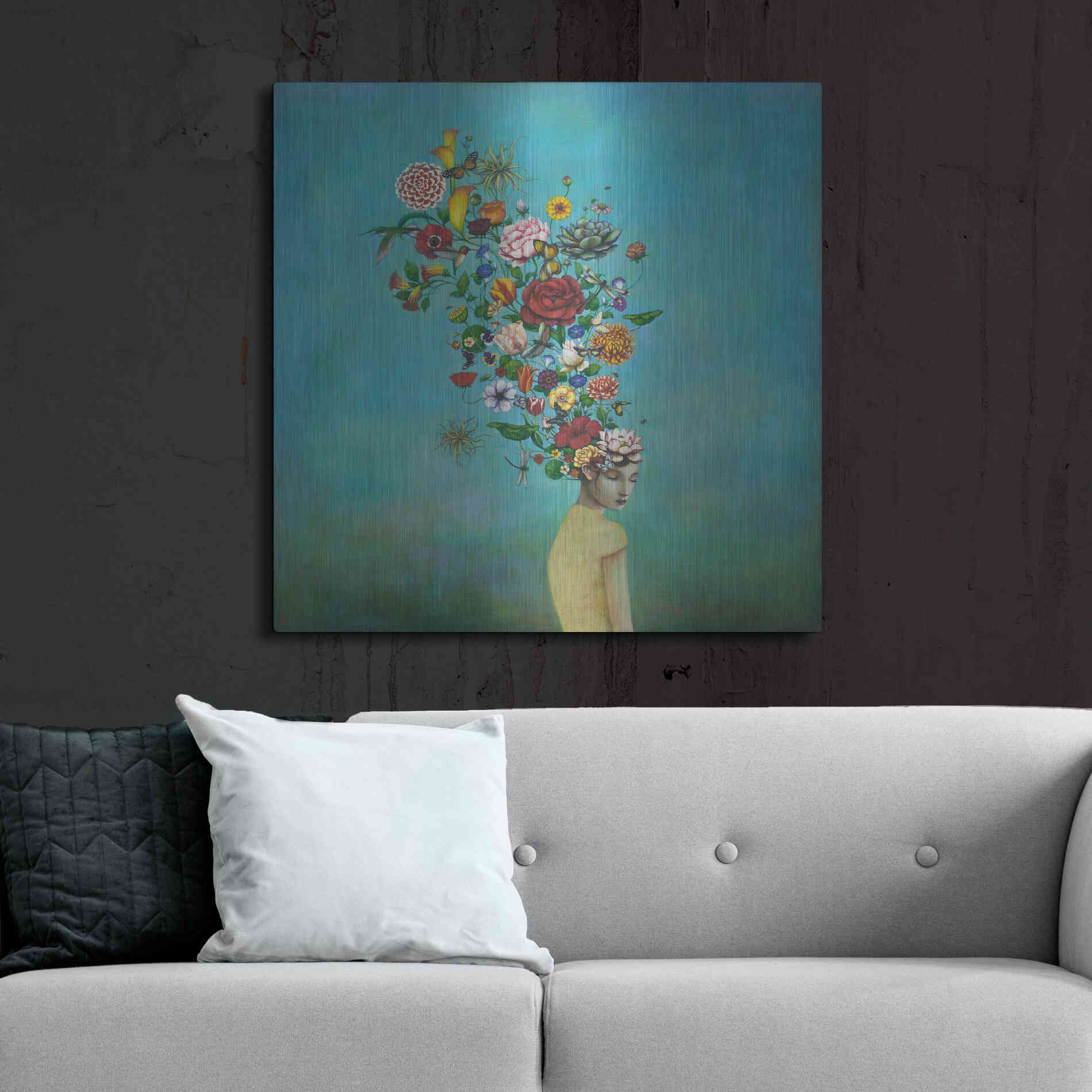 Luxe Metal Art 'A Mindful Garden' by Duy Huynh, Metal Wall Art,36x36