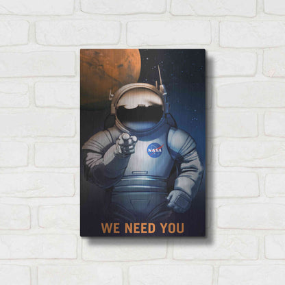 Luxe Metal Art 'Mars Explorer Series: We Need You' Space Metal Wall Art,12x16