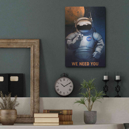 Luxe Metal Art 'Mars Explorer Series: We Need You' Space Metal Wall Art,12x16
