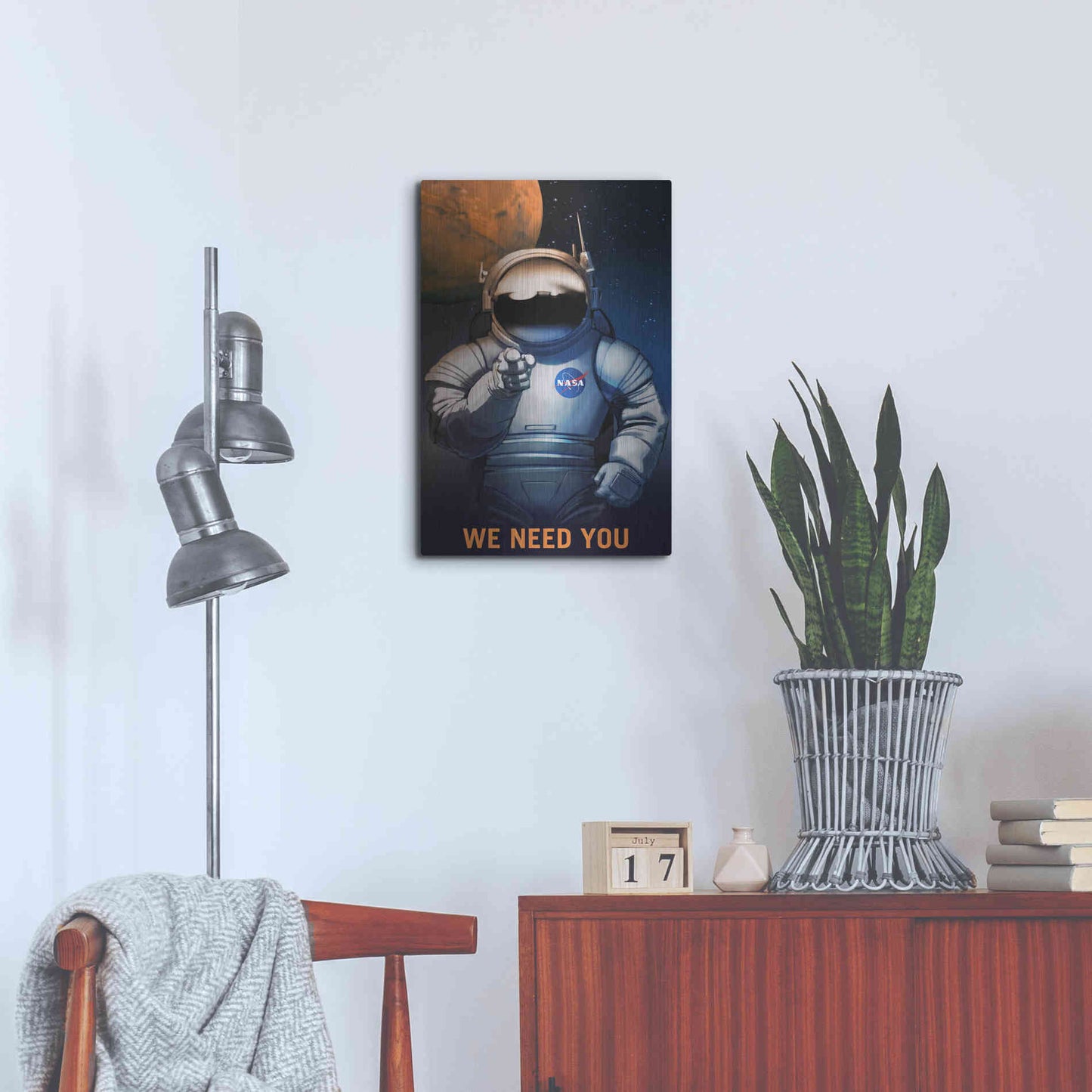 Luxe Metal Art 'Mars Explorer Series: We Need You' Space Metal Wall Art,16x24