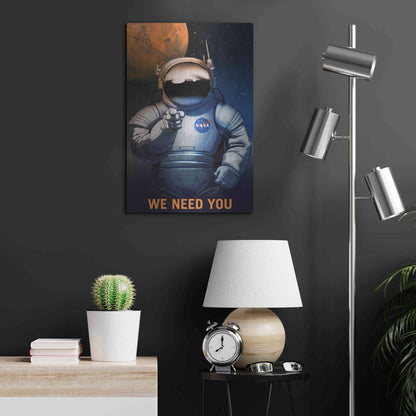 Luxe Metal Art 'Mars Explorer Series: We Need You' Space Metal Wall Art,16x24