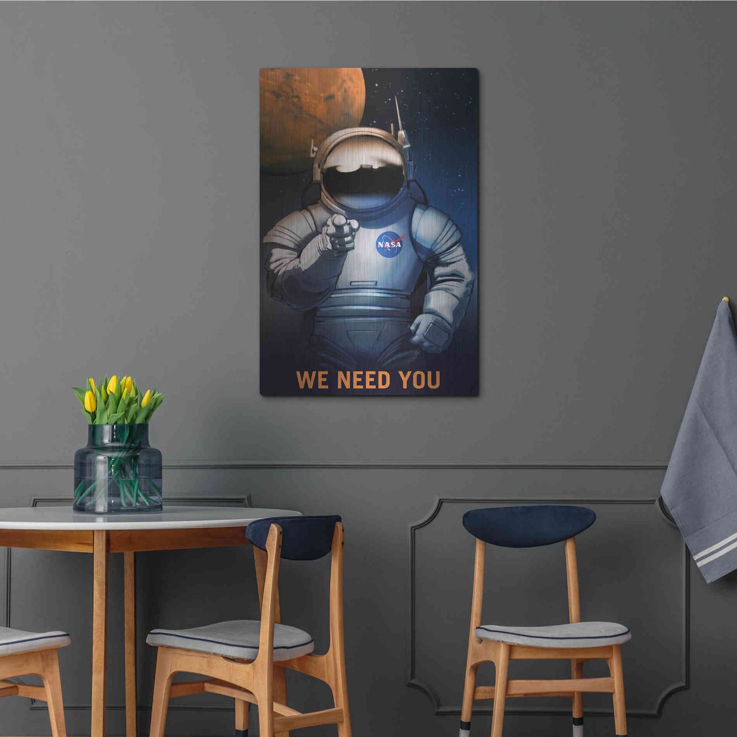 Luxe Metal Art 'Mars Explorer Series: We Need You' Space Metal Wall Art,24x36