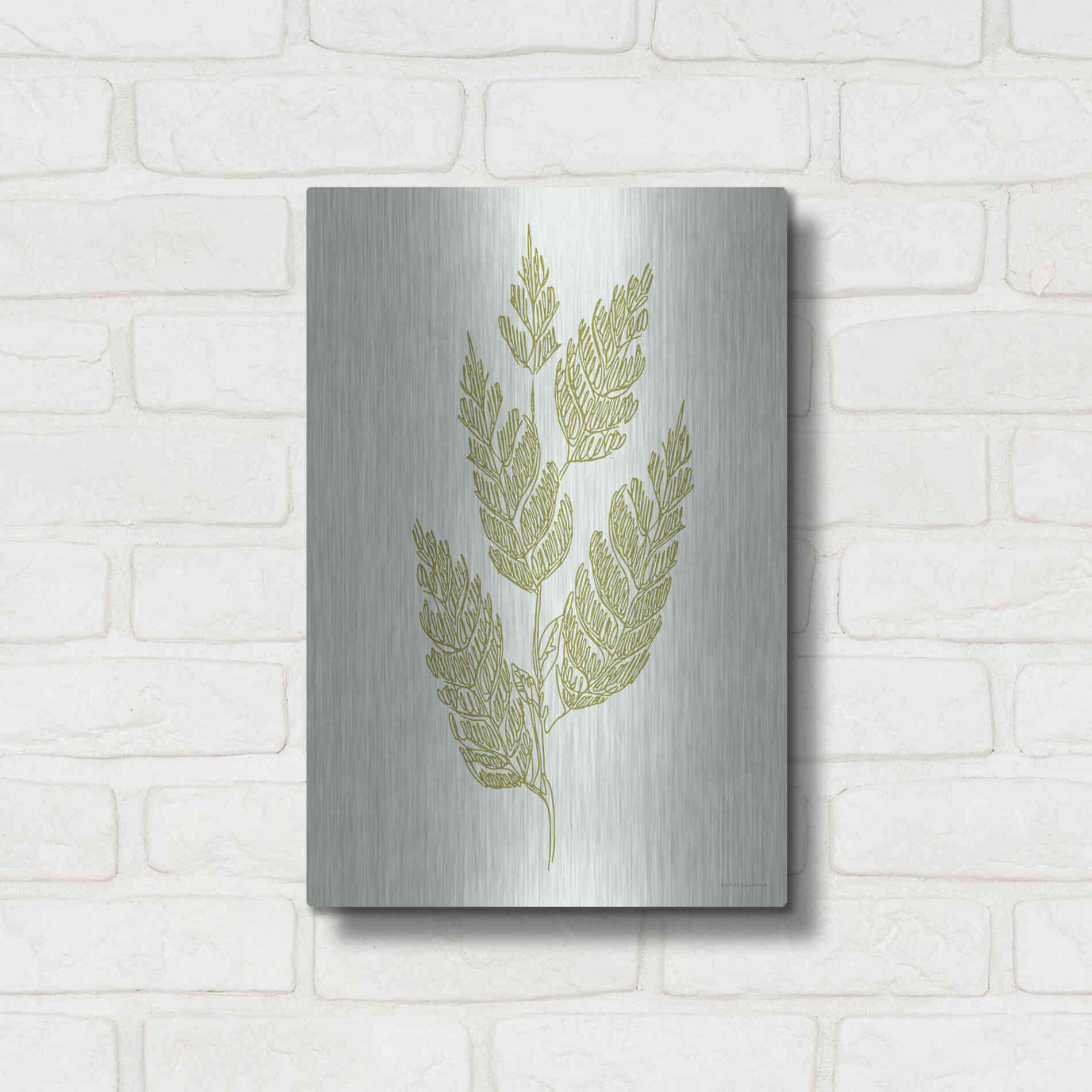 Luxe Metal Art 'Spring Sprig' by Kamdon Kreations, Metal Wall Art,12x16