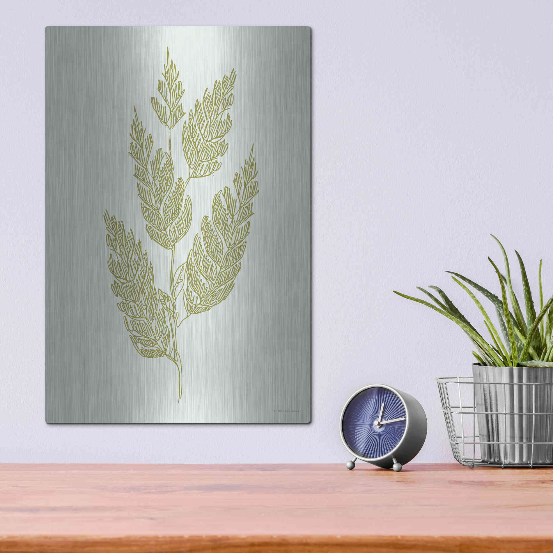 Luxe Metal Art 'Spring Sprig' by Kamdon Kreations, Metal Wall Art,12x16