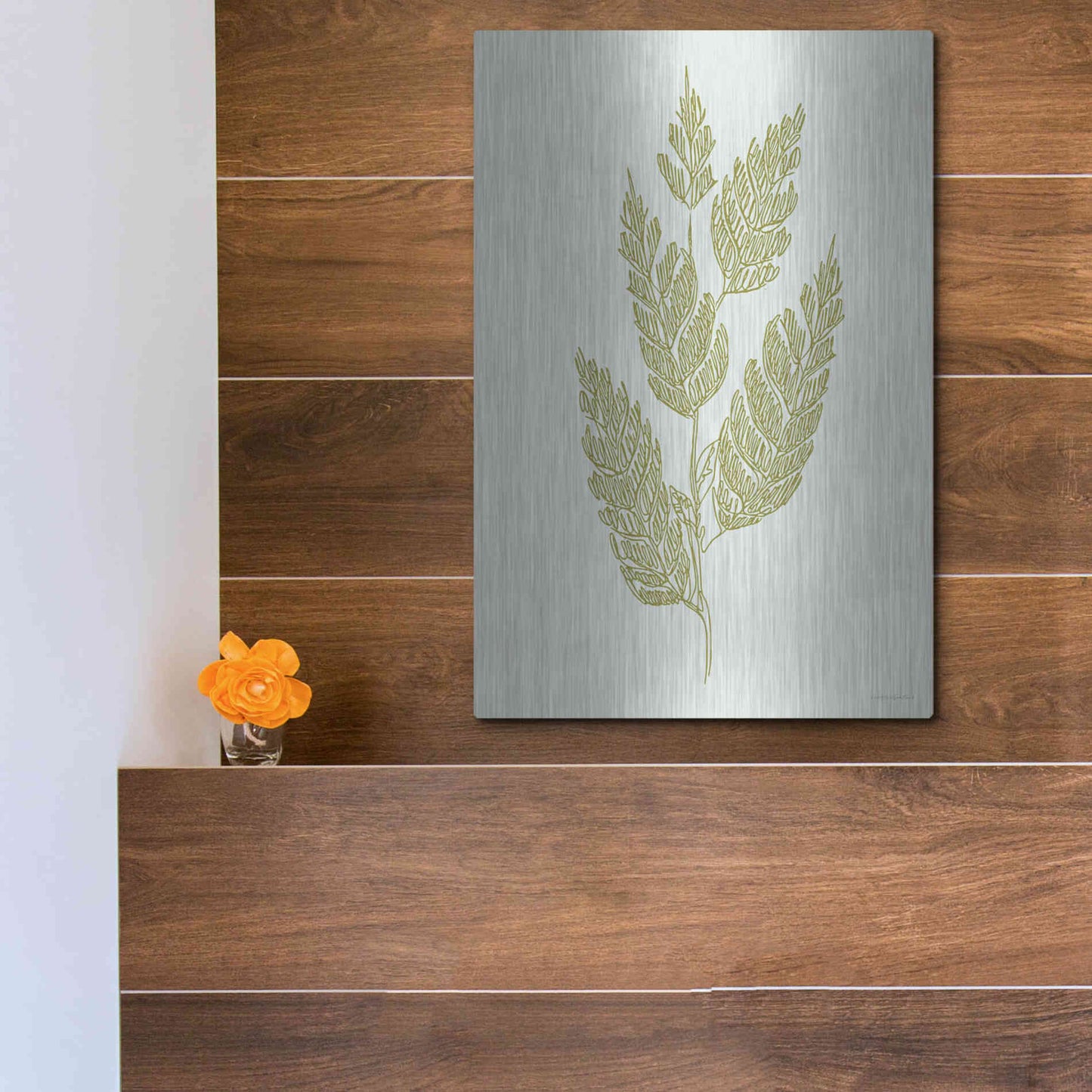 Luxe Metal Art 'Spring Sprig' by Kamdon Kreations, Metal Wall Art,12x16