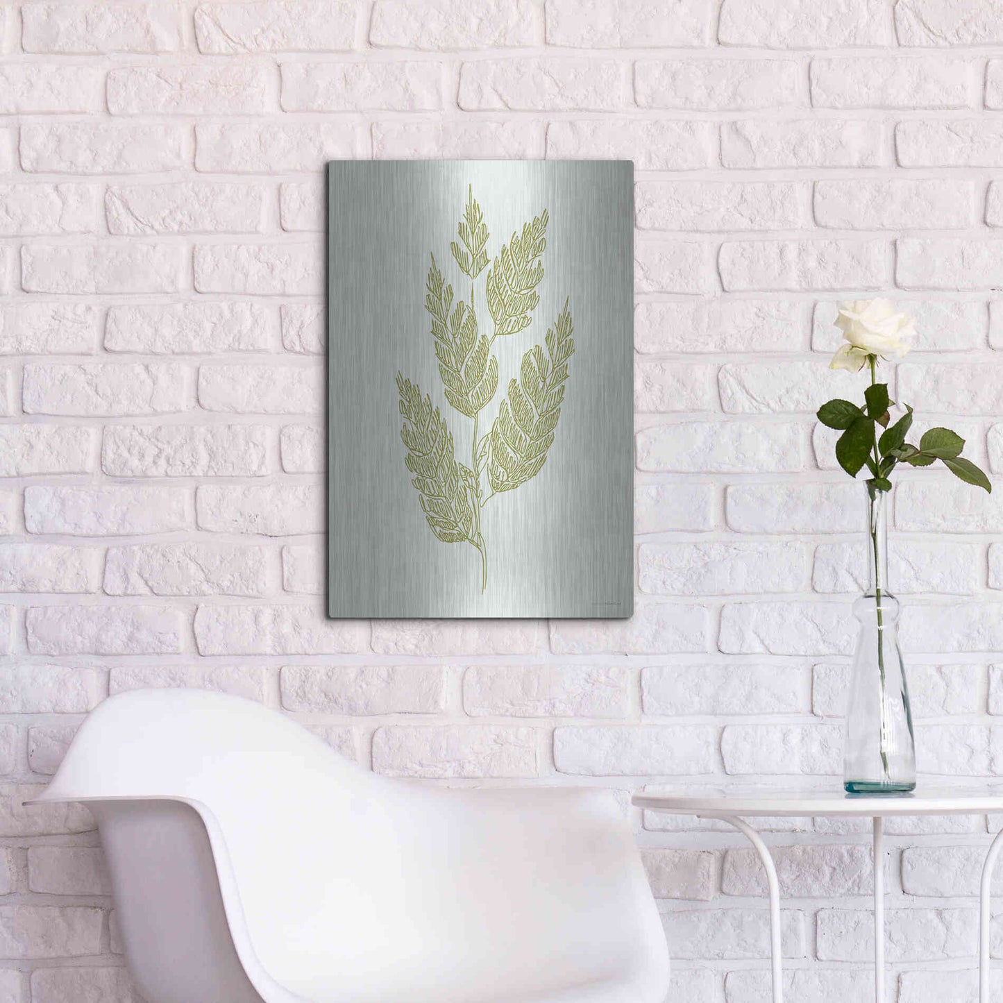 Luxe Metal Art 'Spring Sprig' by Kamdon Kreations, Metal Wall Art,16x24