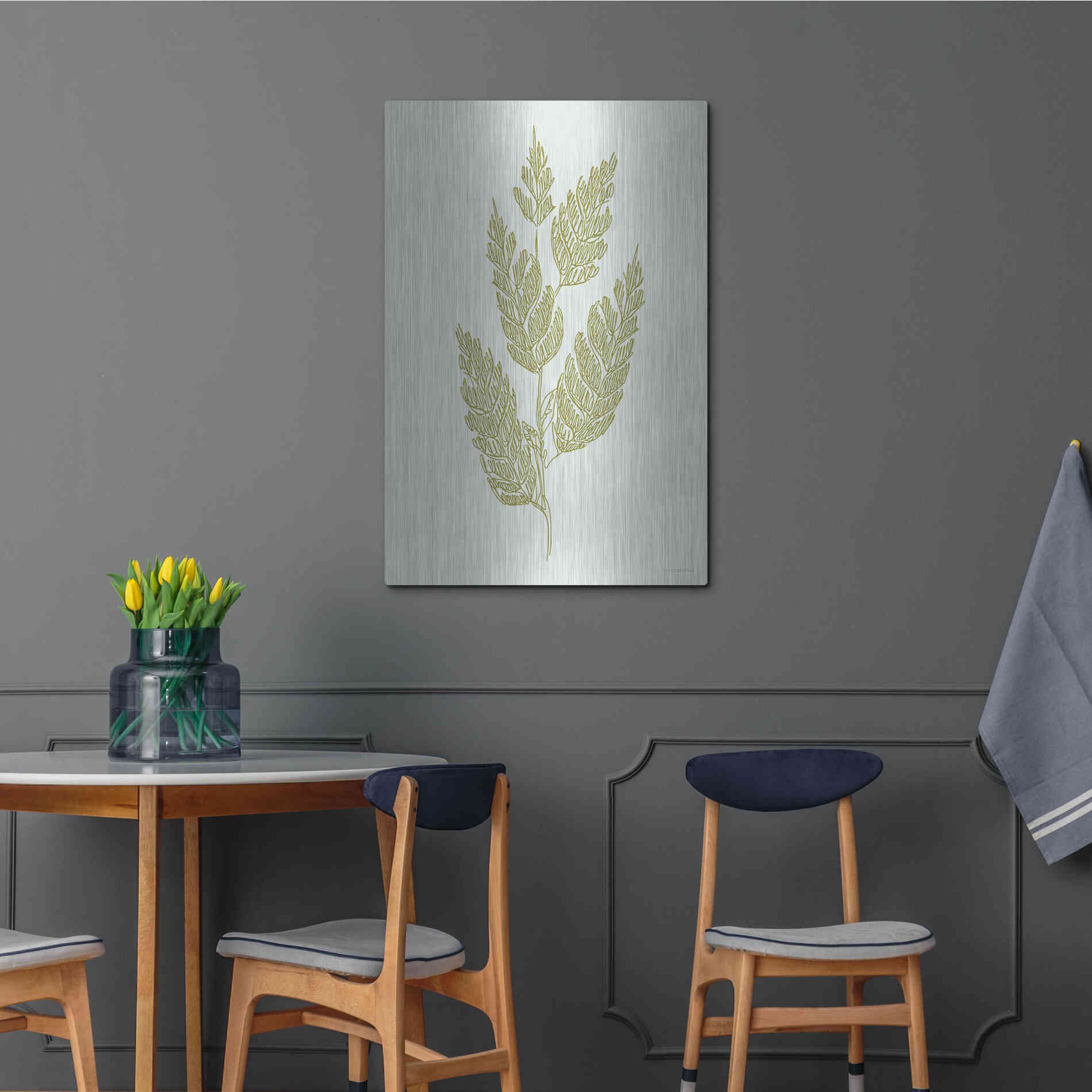 Luxe Metal Art 'Spring Sprig' by Kamdon Kreations, Metal Wall Art,24x36