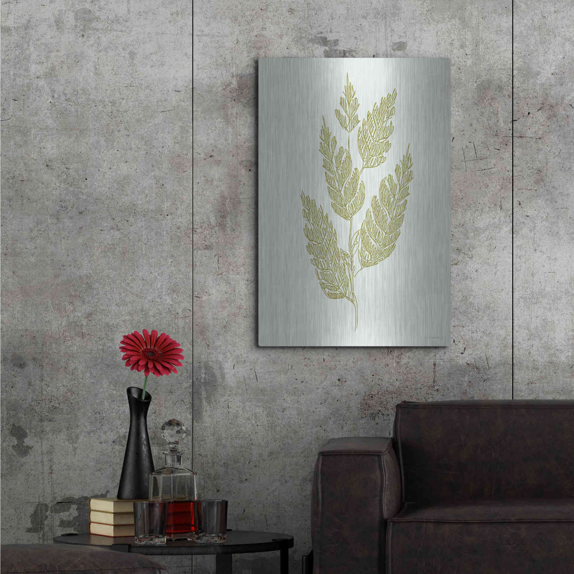 Luxe Metal Art 'Spring Sprig' by Kamdon Kreations, Metal Wall Art,24x36