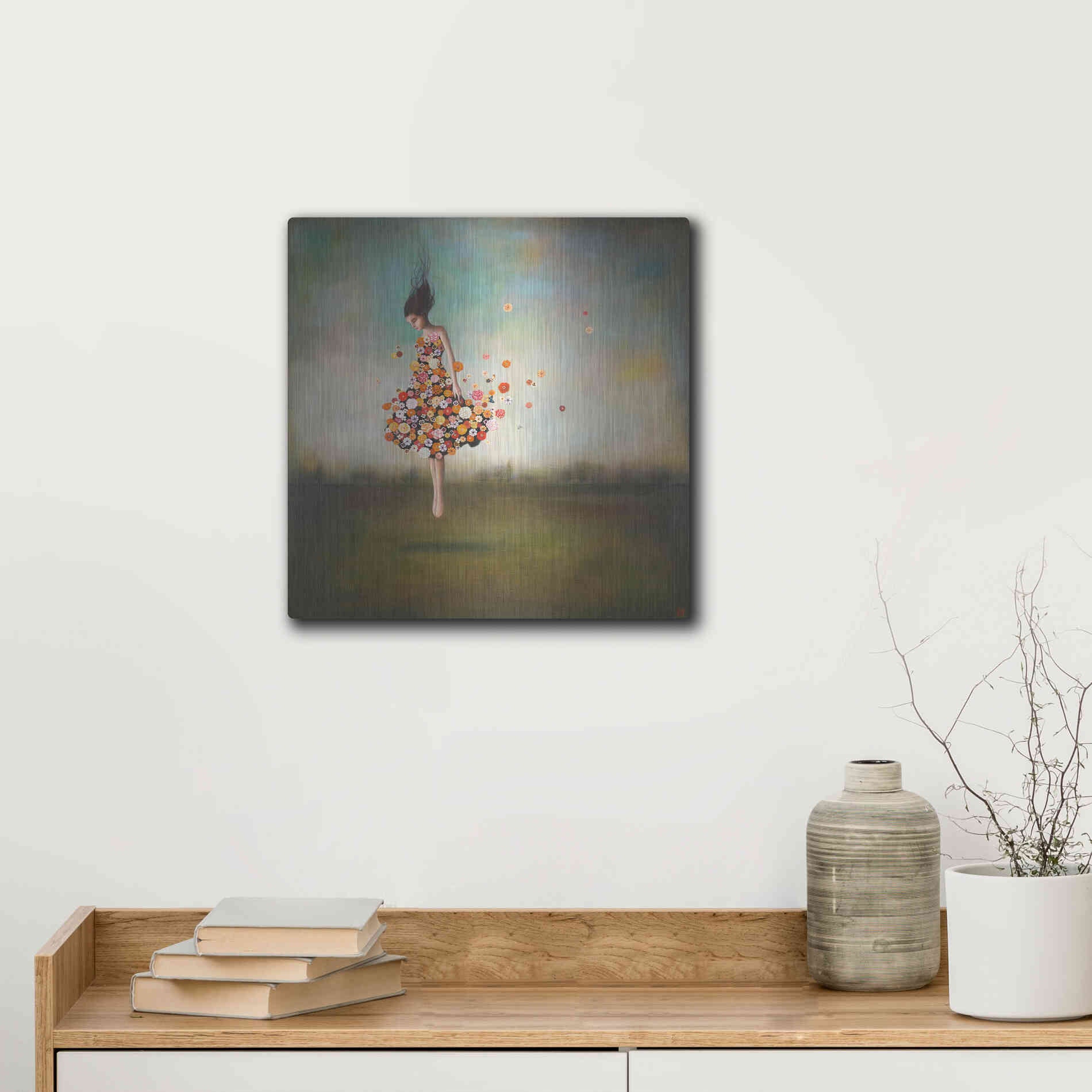 Luxe Metal Art 'Boundlessness in Bloom' by Duy Huynh, Metal Wall Art,12x12