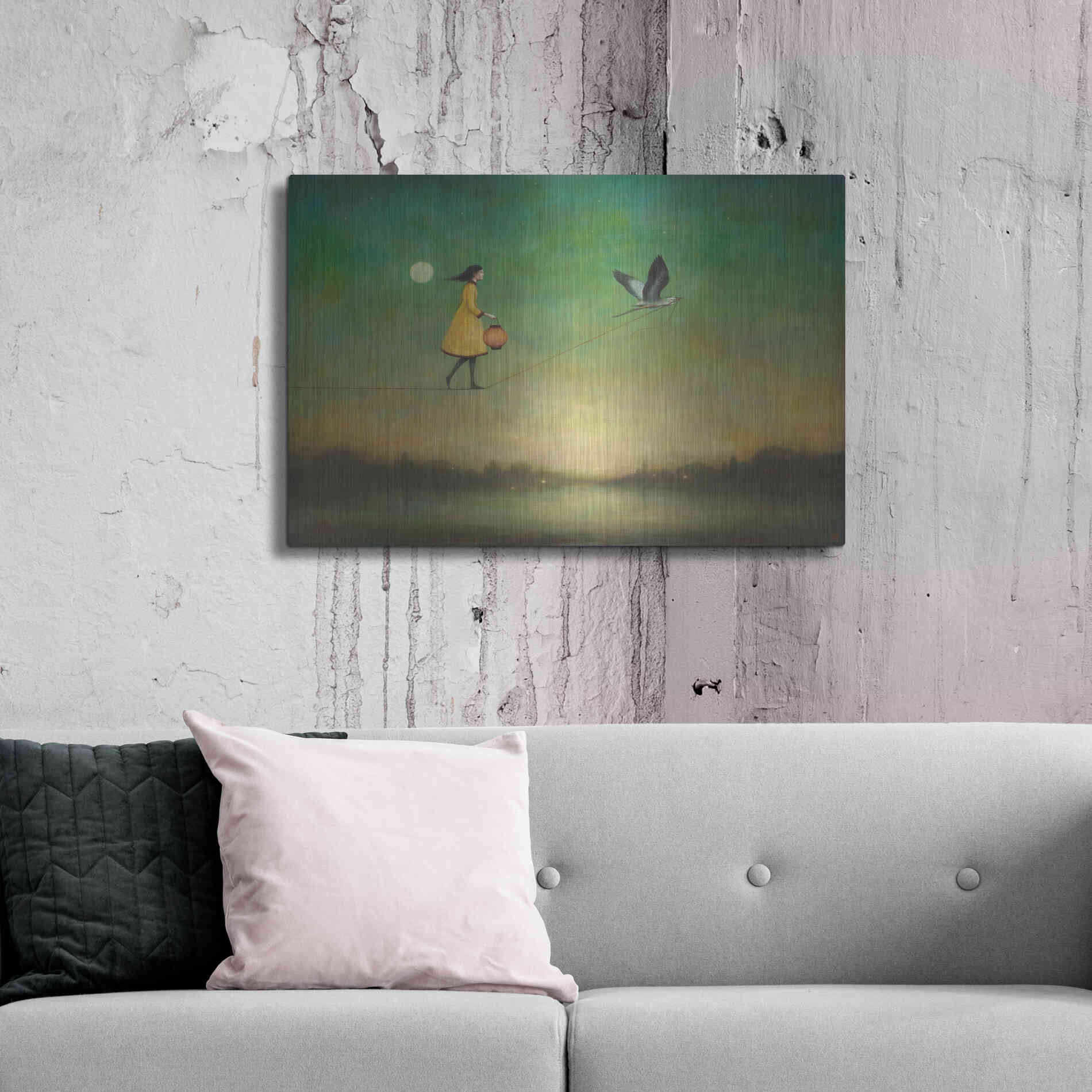 Luxe Metal Art 'Blue Moon Expedition' by Duy Huynh, Metal Wall Art,36x24