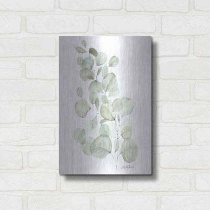 Luxe Metal Art 'Silver Dollar Eucalyptus' by Kelley Talent, Metal Wall Art,12x16