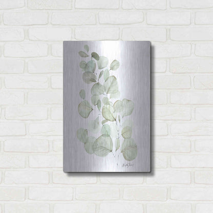 Luxe Metal Art 'Silver Dollar Eucalyptus' by Kelley Talent, Metal Wall Art,16x24