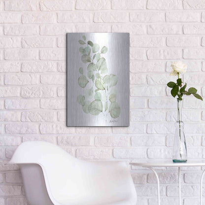 Luxe Metal Art 'Silver Dollar Eucalyptus' by Kelley Talent, Metal Wall Art,16x24