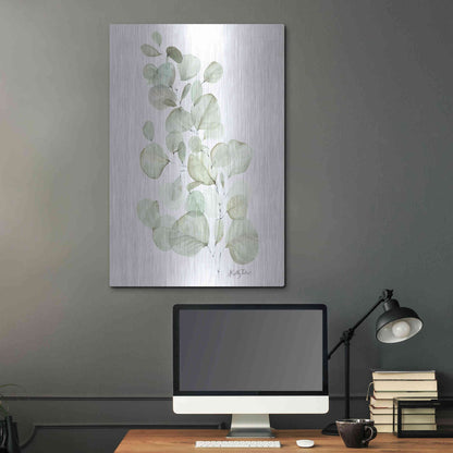 Luxe Metal Art 'Silver Dollar Eucalyptus' by Kelley Talent, Metal Wall Art,24x36