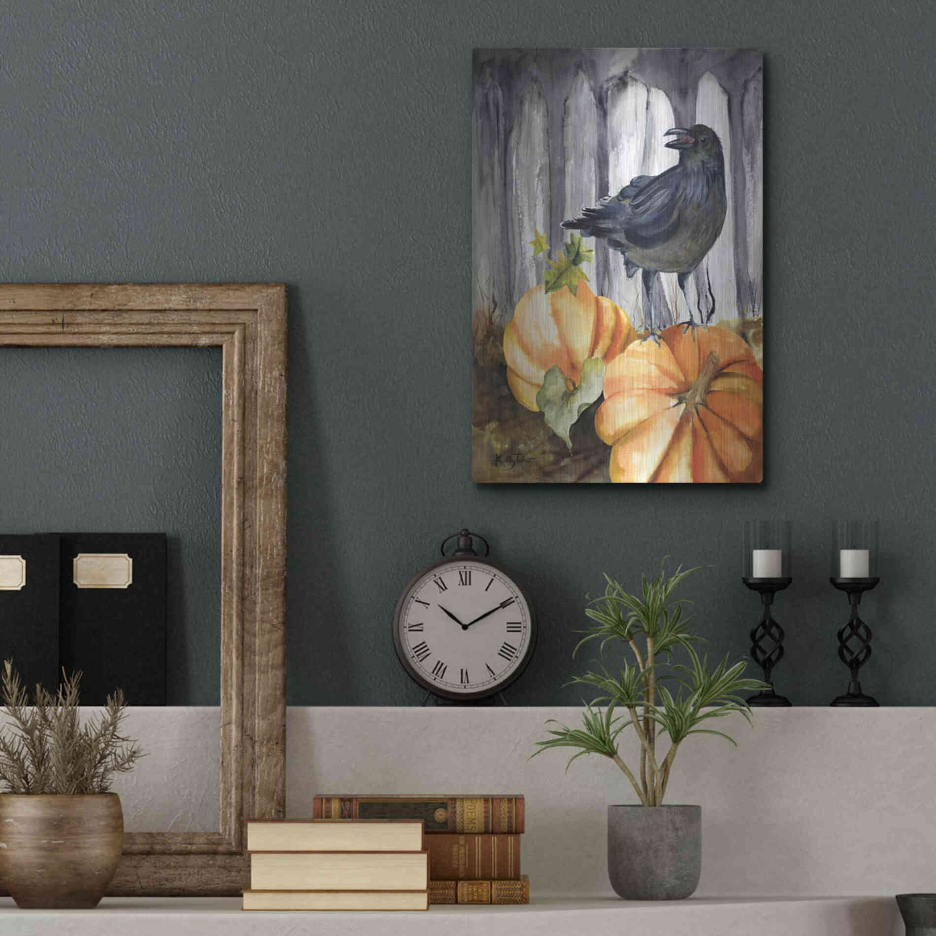 Luxe Metal Art 'Pumpkin King' by Kelley Talent, Metal Wall Art,12x16