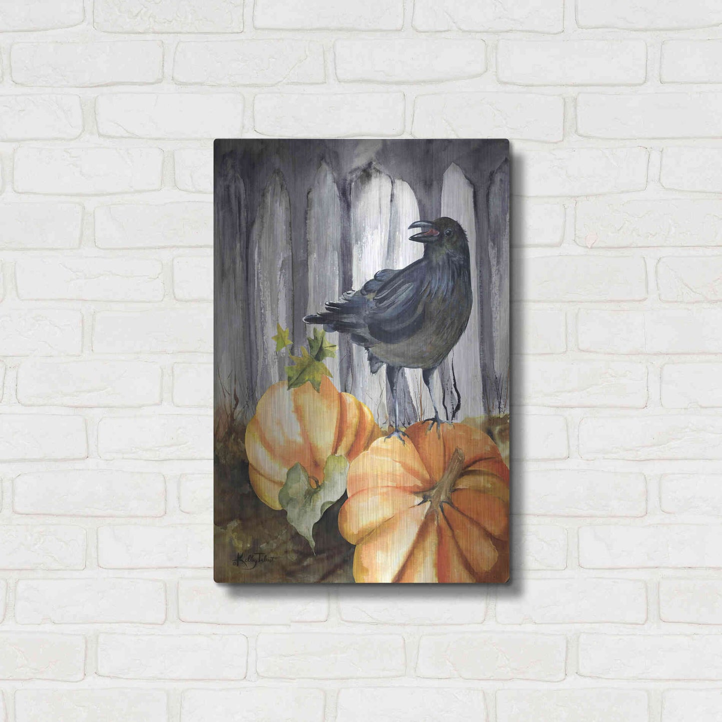 Luxe Metal Art 'Pumpkin King' by Kelley Talent, Metal Wall Art,16x24