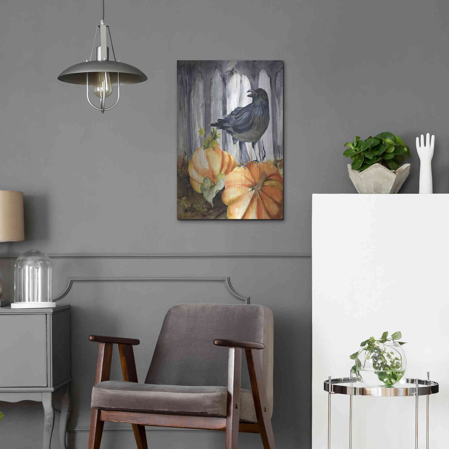 Luxe Metal Art 'Pumpkin King' by Kelley Talent, Metal Wall Art,16x24