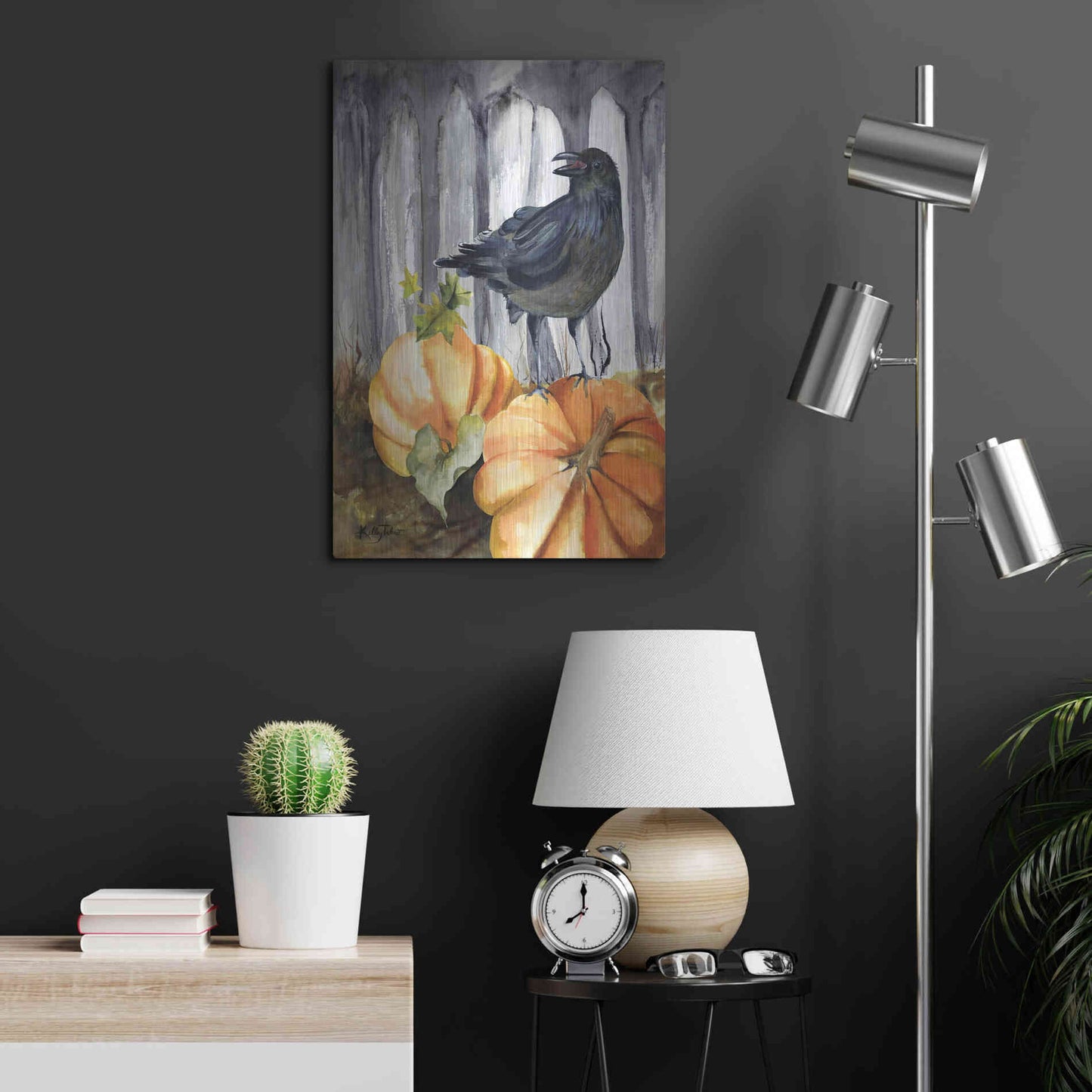 Luxe Metal Art 'Pumpkin King' by Kelley Talent, Metal Wall Art,16x24