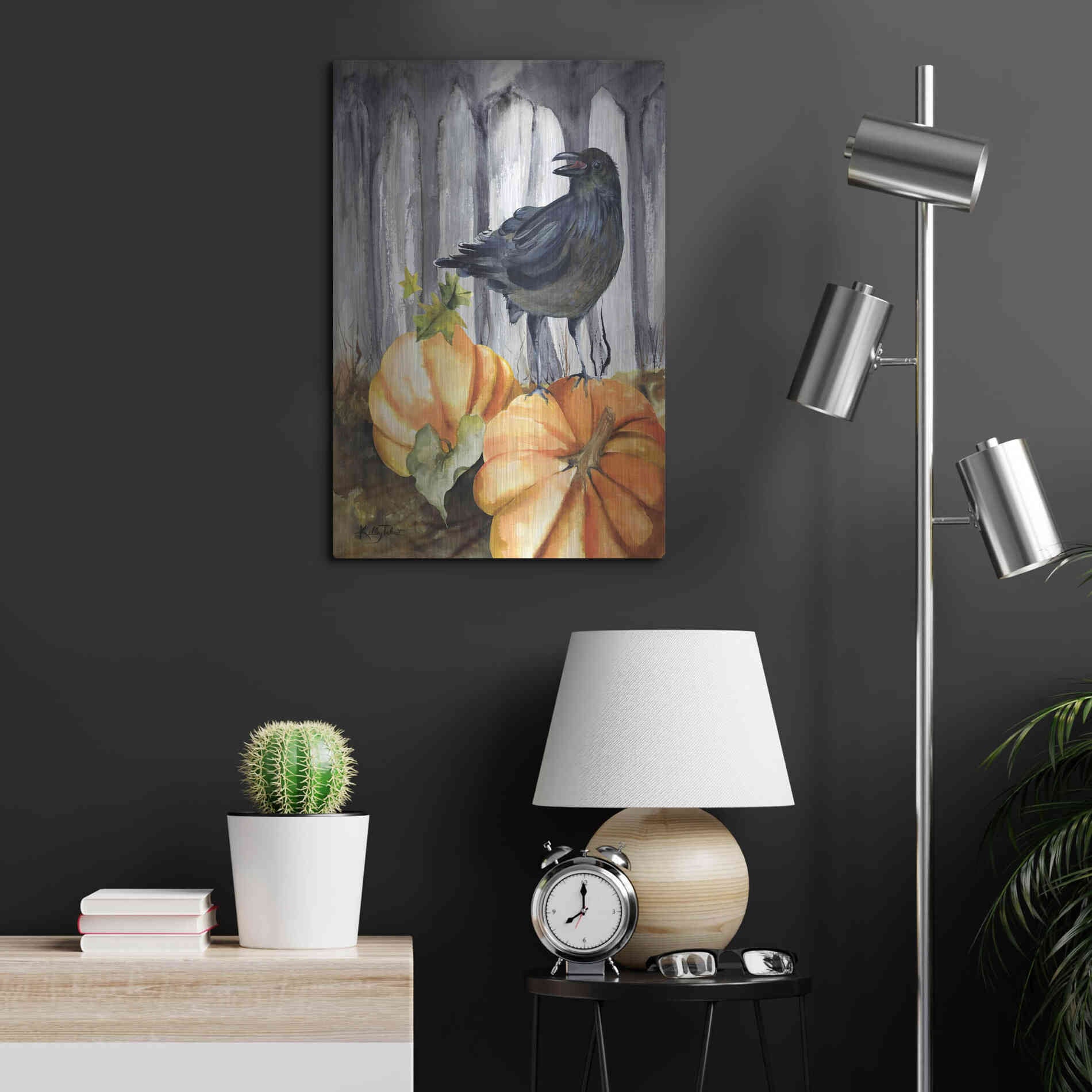 Luxe Metal Art 'Pumpkin King' by Kelley Talent, Metal Wall Art,16x24