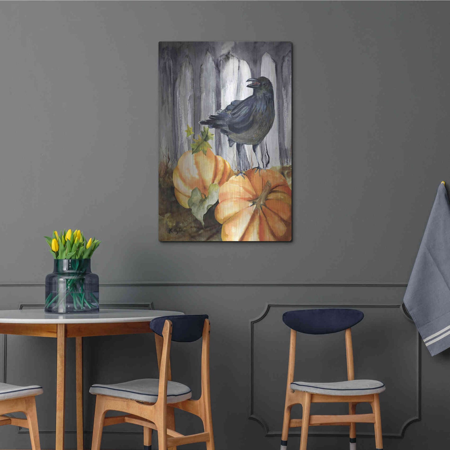 Luxe Metal Art 'Pumpkin King' by Kelley Talent, Metal Wall Art,24x36