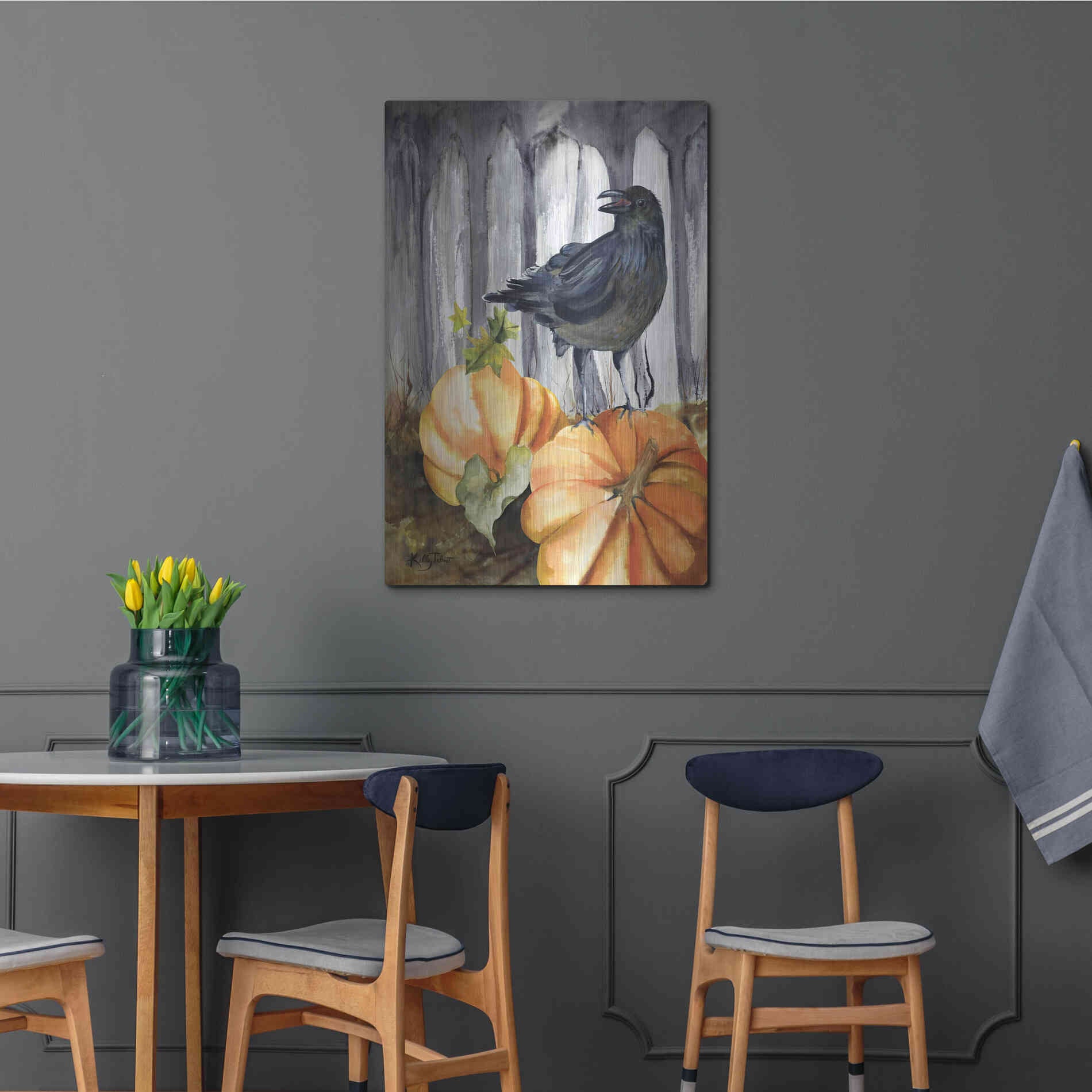 Luxe Metal Art 'Pumpkin King' by Kelley Talent, Metal Wall Art,24x36