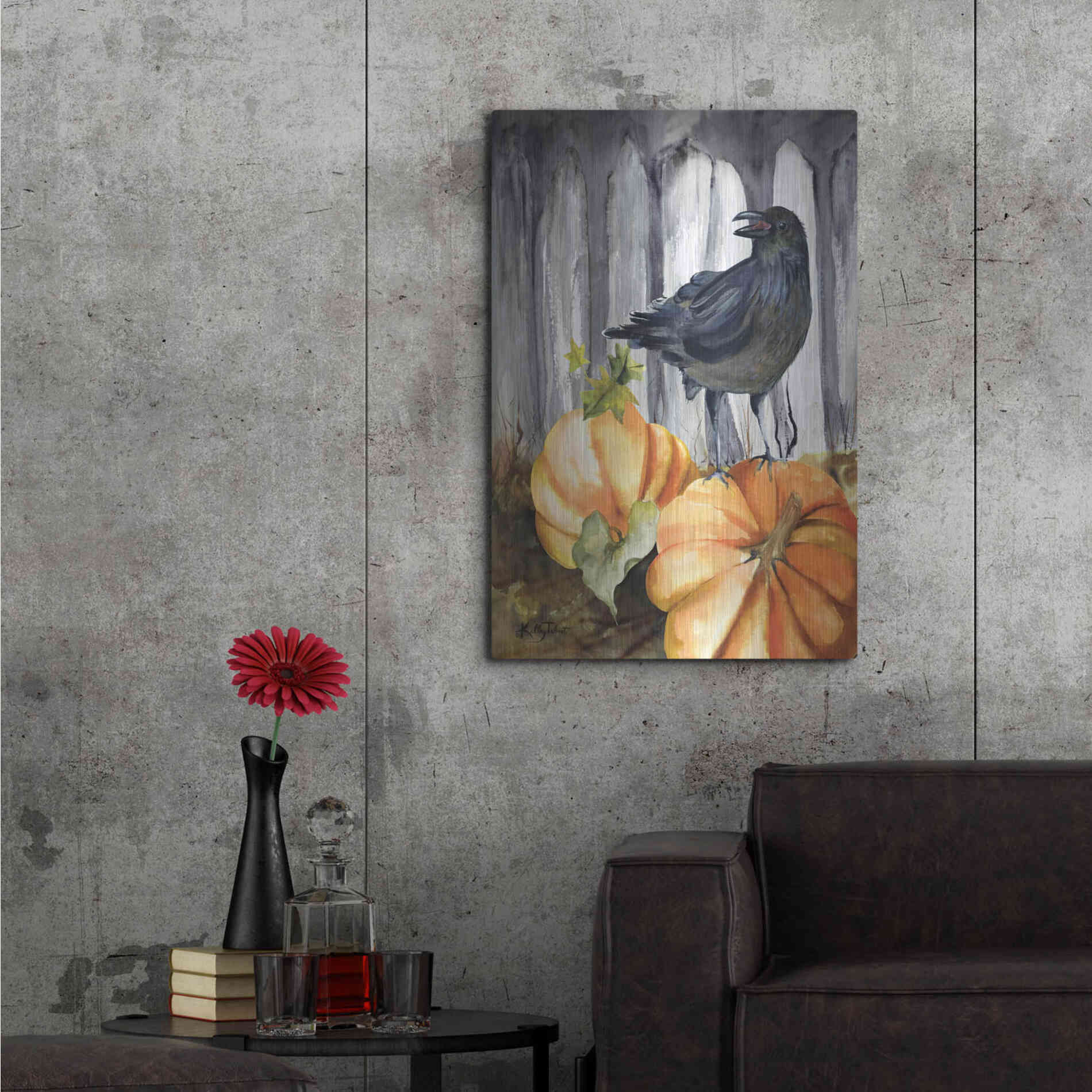 Luxe Metal Art 'Pumpkin King' by Kelley Talent, Metal Wall Art,24x36