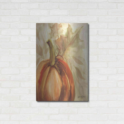 Luxe Metal Art 'Golden Fall Pumpkin' by Kelley Talent, Metal Wall Art,24x36