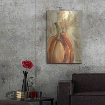 Luxe Metal Art 'Golden Fall Pumpkin' by Kelley Talent, Metal Wall Art,24x36