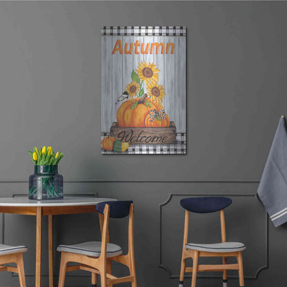 Luxe Metal Art 'Autumn Welcome' by Lisa Kennedy, Metal Wall Art,24x36