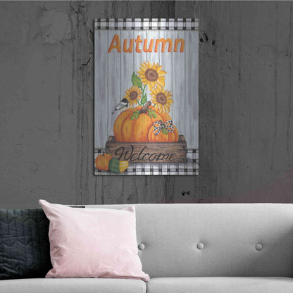 Luxe Metal Art 'Autumn Welcome' by Lisa Kennedy, Metal Wall Art,24x36