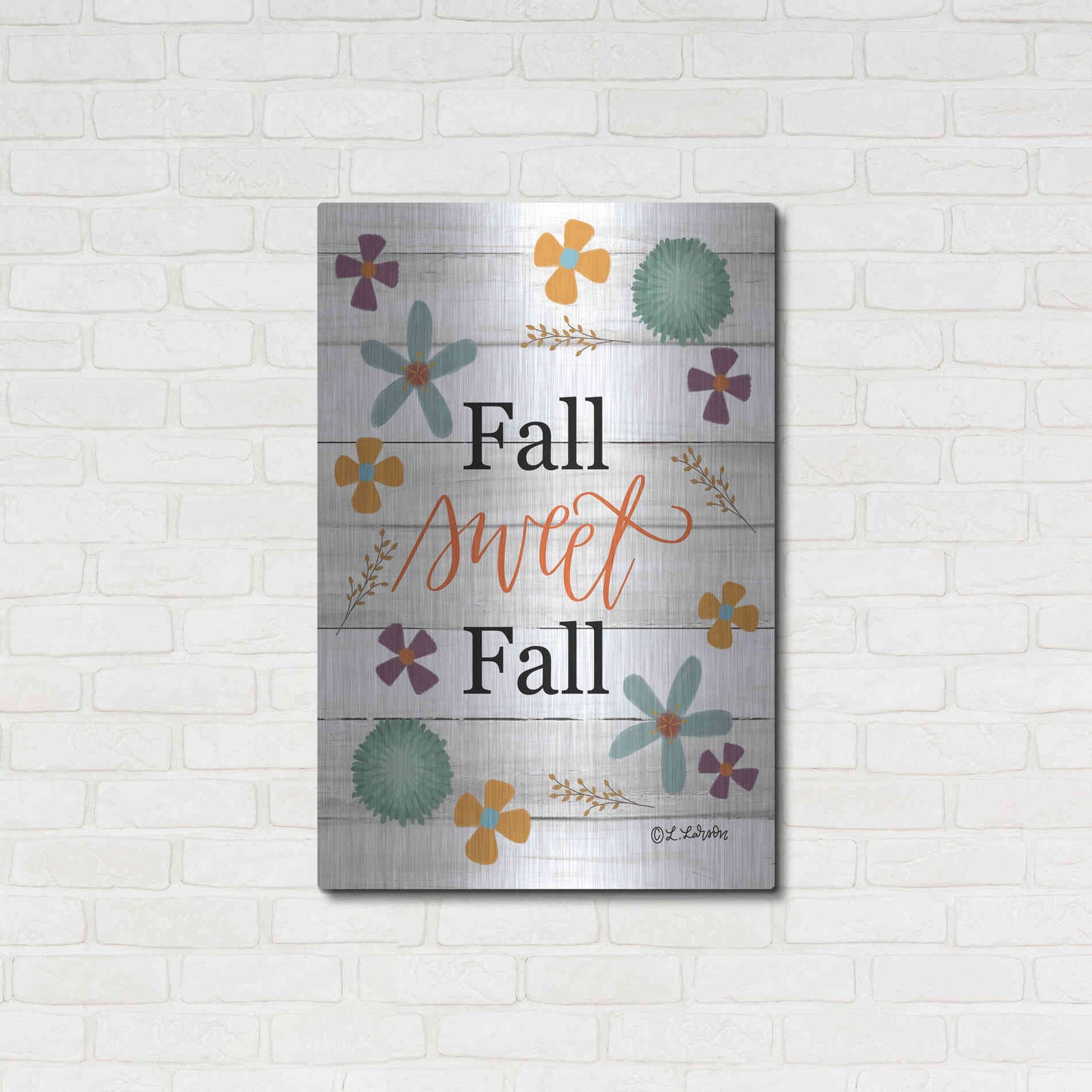 Luxe Metal Art 'Fall Sweet Fall' by Lisa Larson, Metal Wall Art,24x36