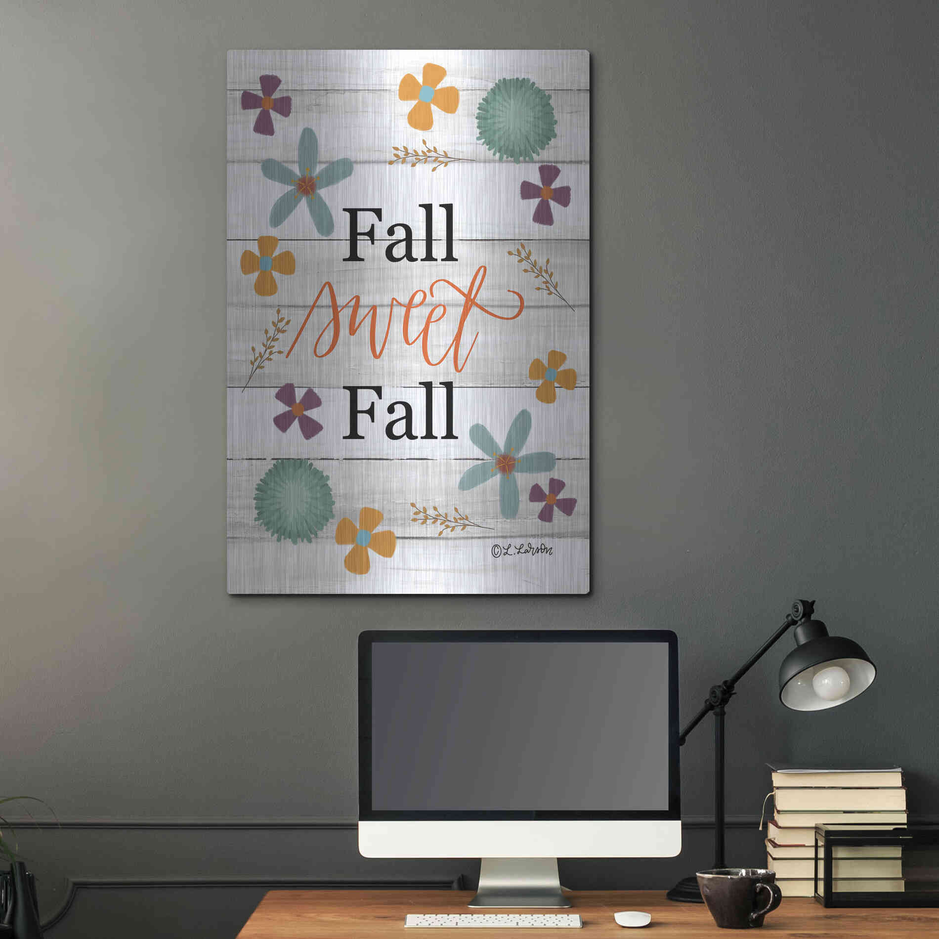 Luxe Metal Art 'Fall Sweet Fall' by Lisa Larson, Metal Wall Art,24x36