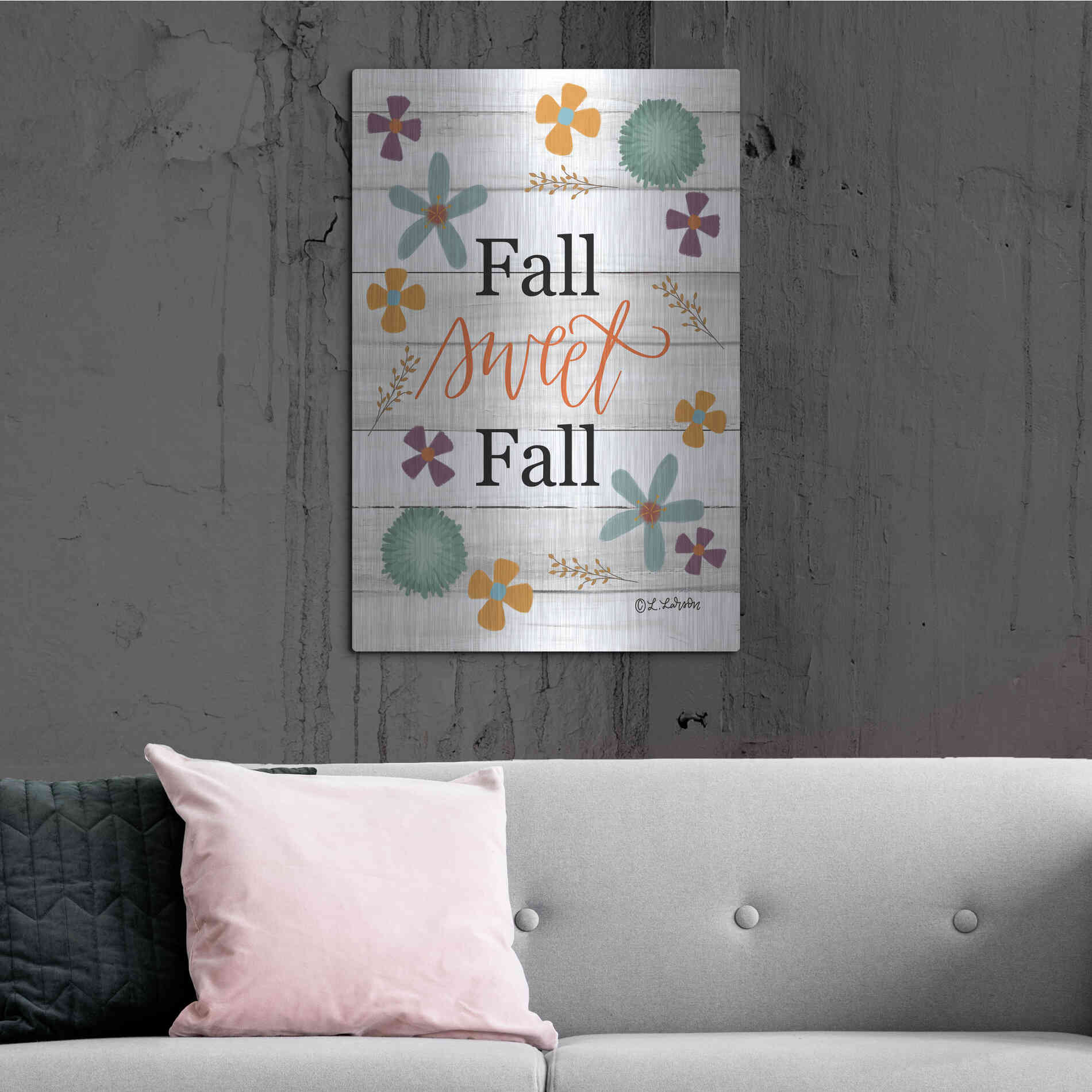 Luxe Metal Art 'Fall Sweet Fall' by Lisa Larson, Metal Wall Art,24x36