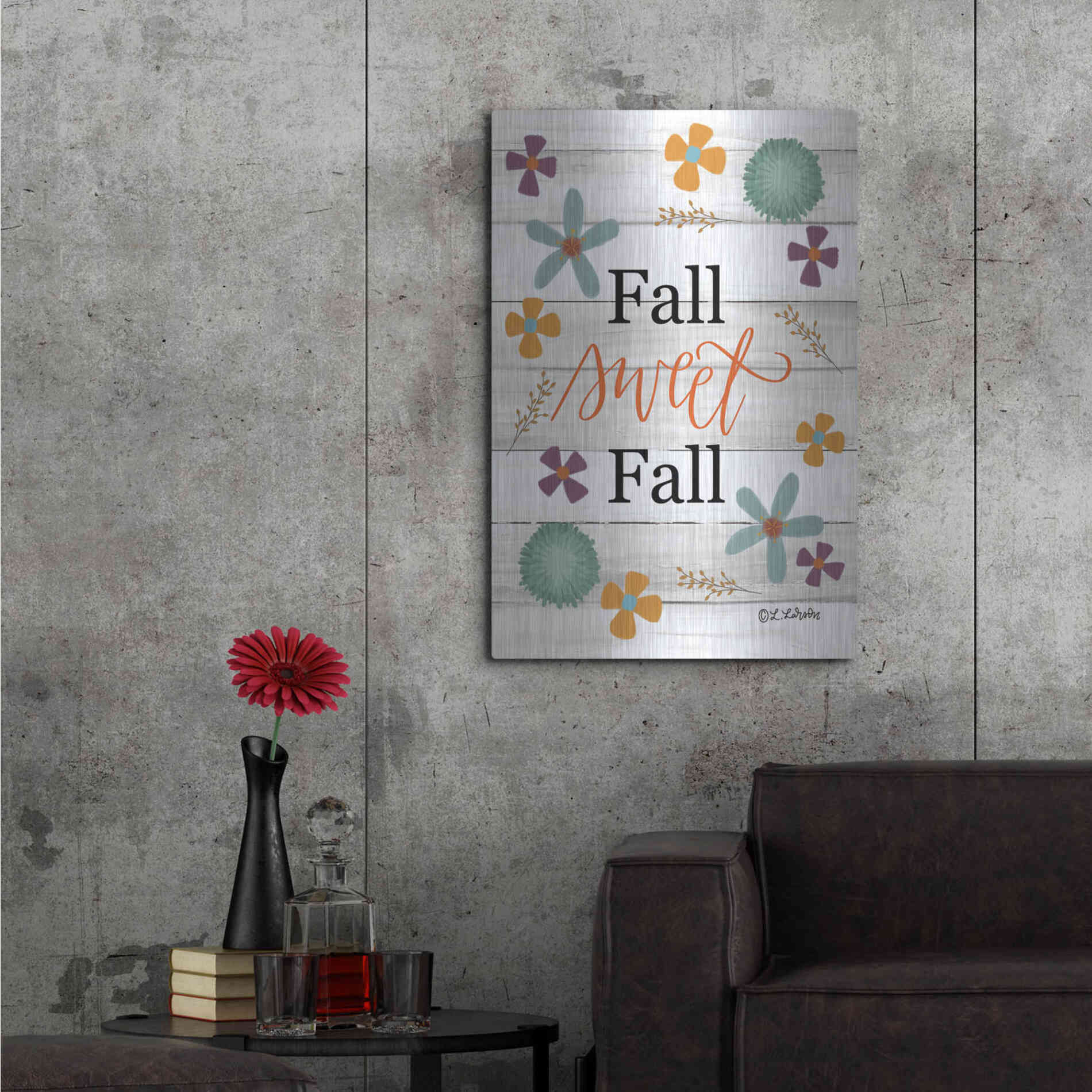 Luxe Metal Art 'Fall Sweet Fall' by Lisa Larson, Metal Wall Art,24x36