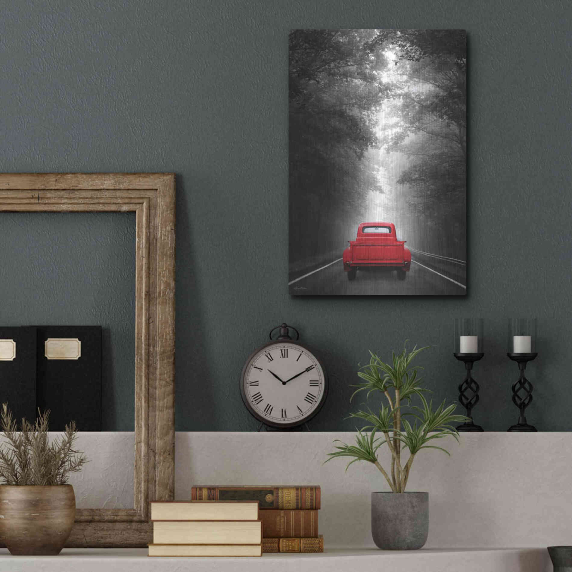 Luxe Metal Art 'Just Drive' by Lori Deiter, Metal Wall Art,12x16