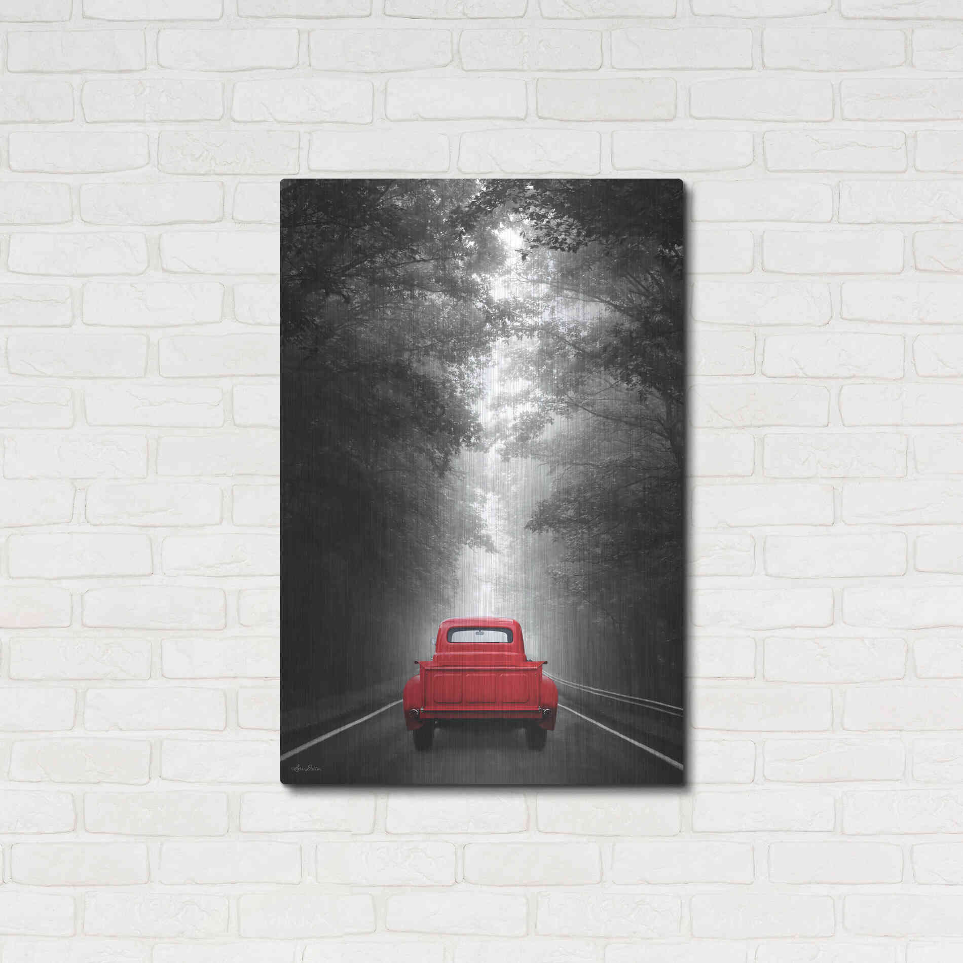 Luxe Metal Art 'Just Drive' by Lori Deiter, Metal Wall Art,24x36