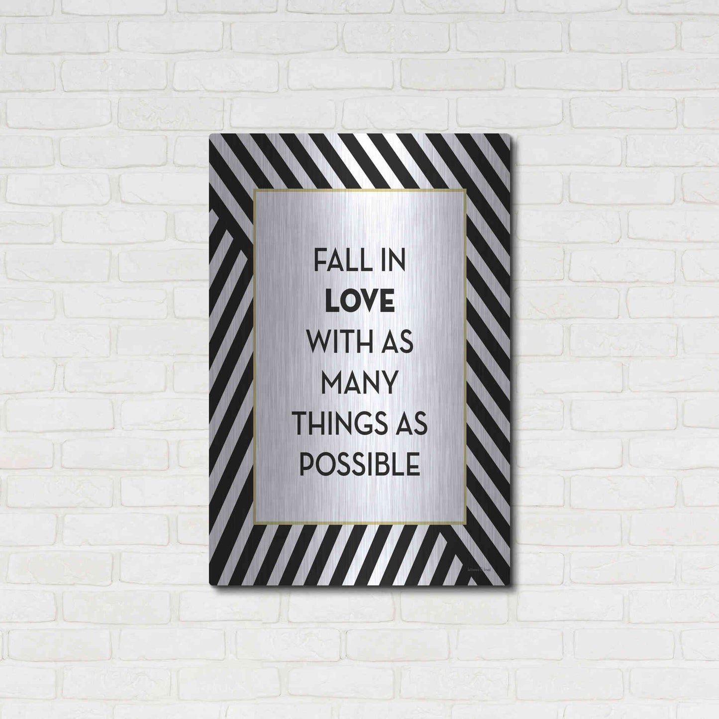 Luxe Metal Art 'Fall In Love' by Lettered & Lined, Metal Wall Art,24x36