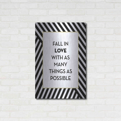 Luxe Metal Art 'Fall In Love' by Lettered & Lined, Metal Wall Art,24x36