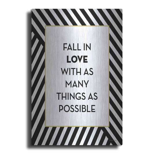 Luxe Metal Art 'Fall In Love' by Lettered & Lined, Metal Wall Art