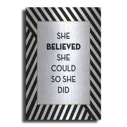 Luxe Metal Art 'She Believed' by Lettered & Lined, Metal Wall Art