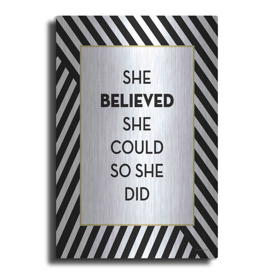 Luxe Metal Art 'She Believed' by Lettered & Lined, Metal Wall Art