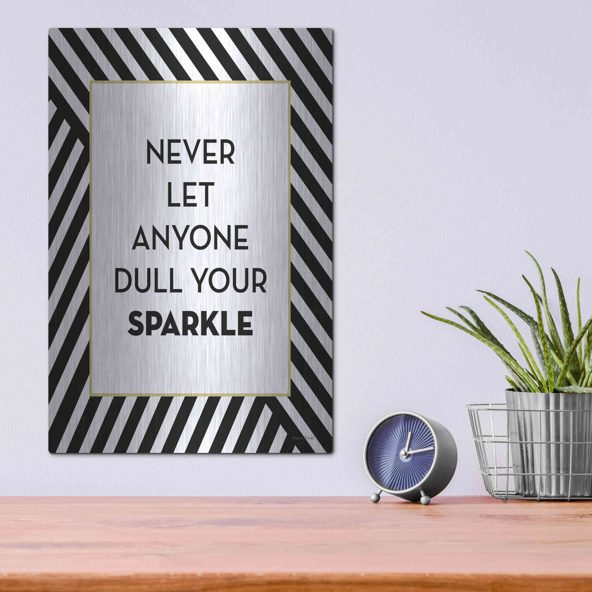 Luxe Metal Art 'Your Sparkle' by Lettered & Lined, Metal Wall Art,12x16