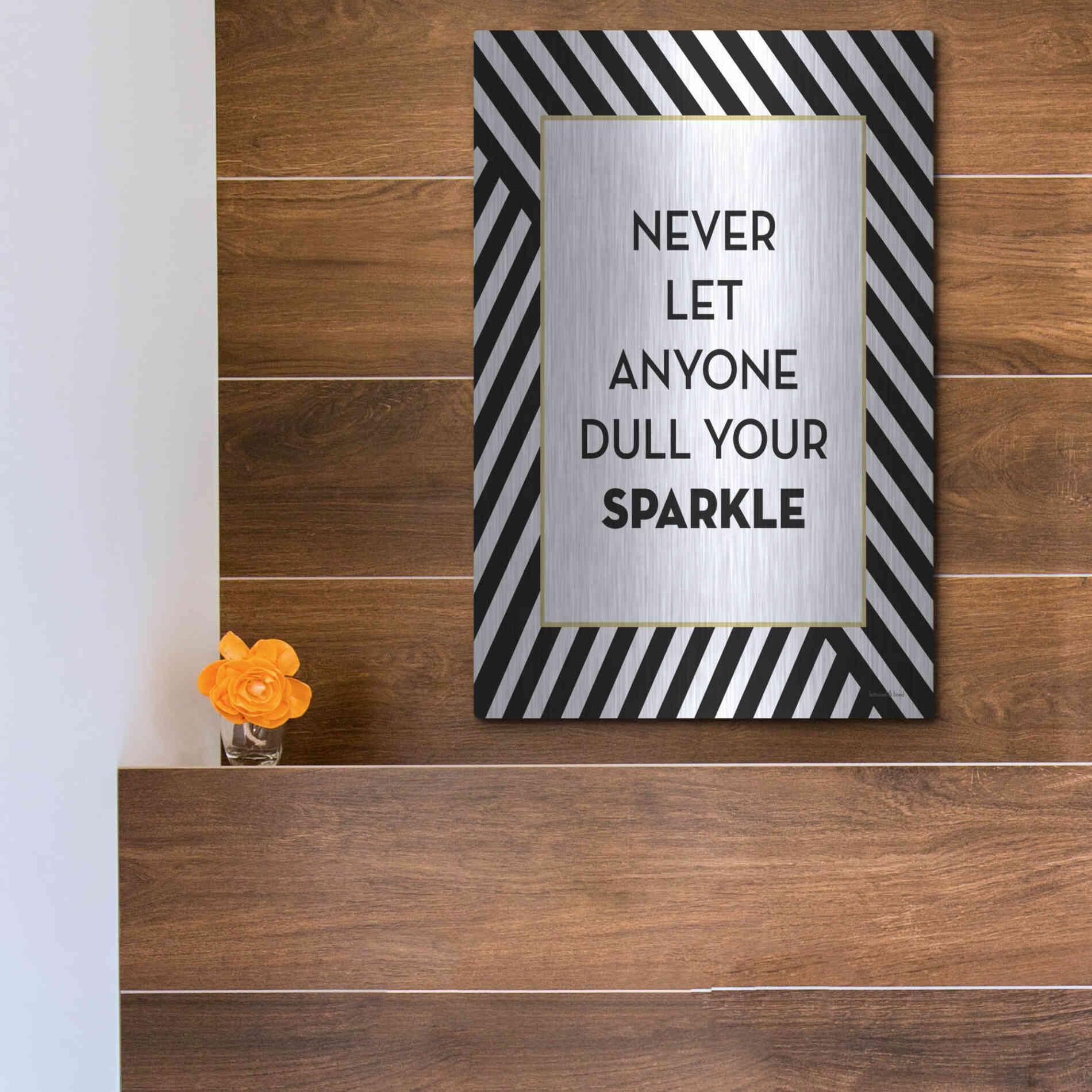 Luxe Metal Art 'Your Sparkle' by Lettered & Lined, Metal Wall Art,12x16