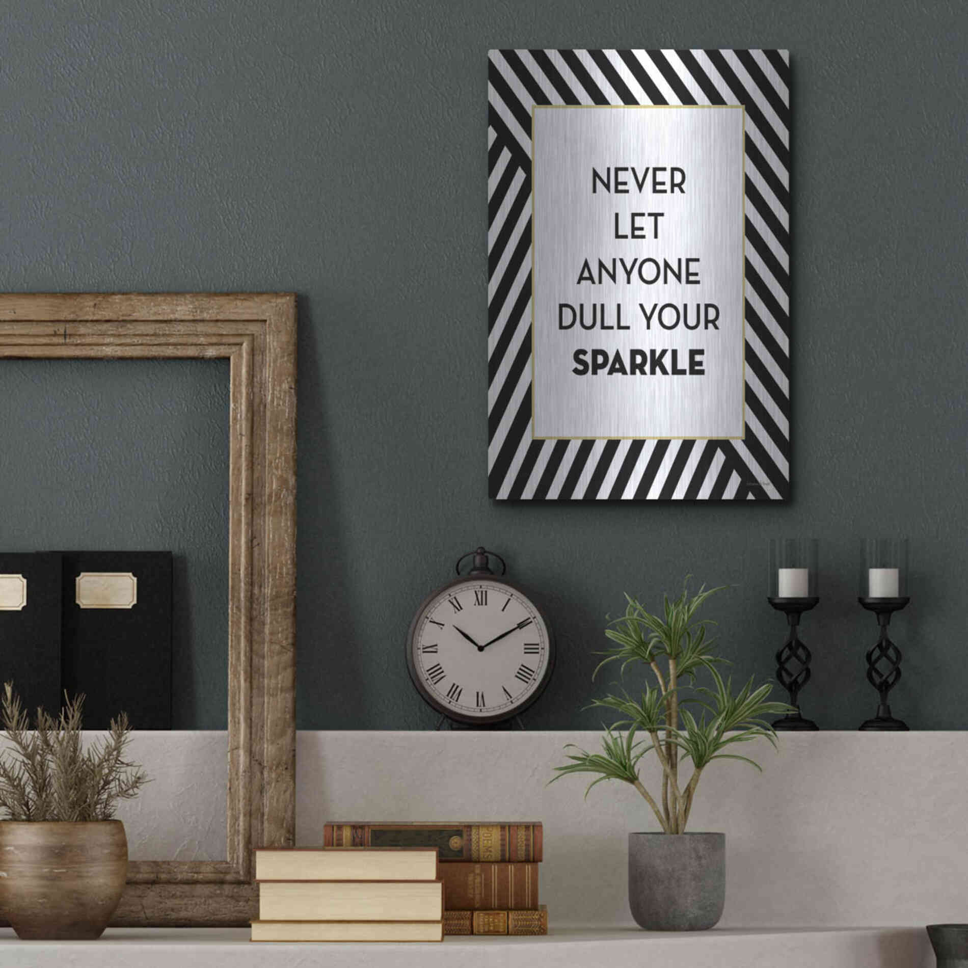 Luxe Metal Art 'Your Sparkle' by Lettered & Lined, Metal Wall Art,12x16