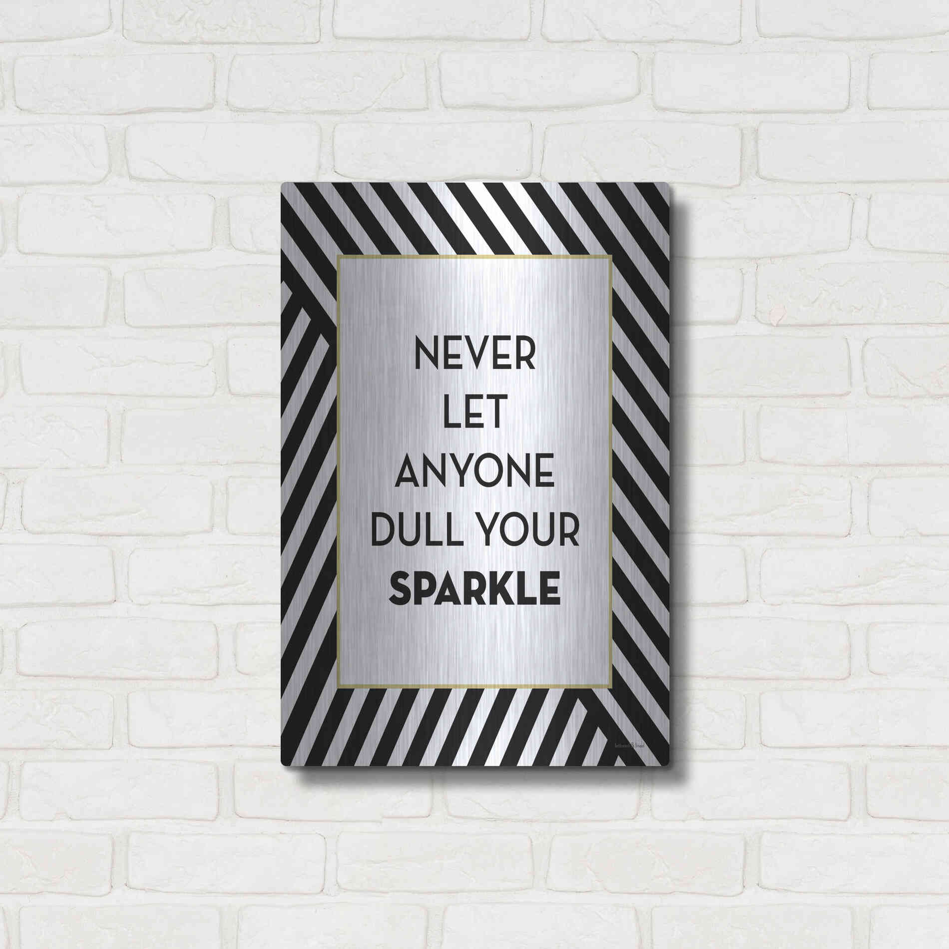 Luxe Metal Art 'Your Sparkle' by Lettered & Lined, Metal Wall Art,16x24